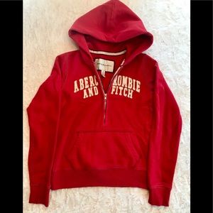 Y2K Abercrombie & Fitch Red Half-Zip Hoodie